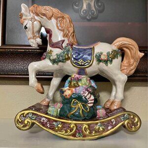 HOLIDAY TIME CHRISTMAS CAROUSEL ROCKING HORSE